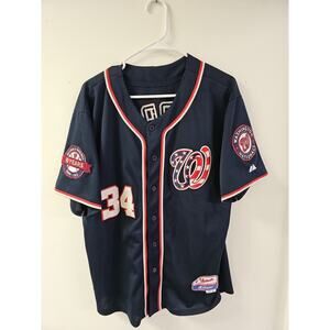 Bryce Harper #34 Washington Nationals Jersey Majestic Authentic Sewn Patch Sz 40